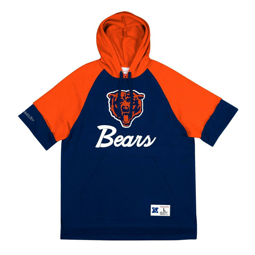 Chicago Bears Mitchell & Ness Cut Sleeves Fleece Short Sleeve NFL Hoodie Taass US