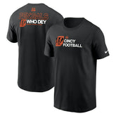 Cincinnati Bengals Team Slogan Nike Essential NFL T-Shirt Black Fashion