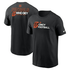 Cincinnati Bengals Team Slogan Nike Essential NFL T-Shirt Black Fashion
