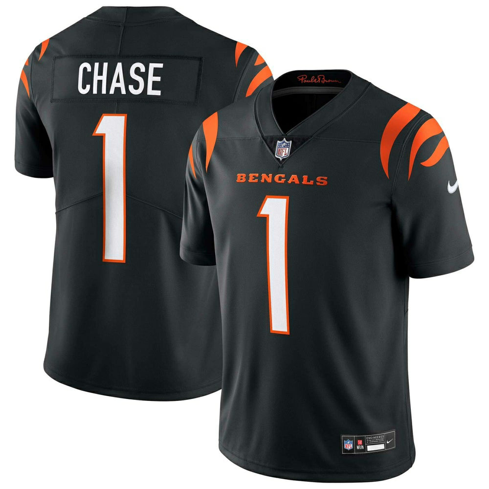 Ja'Marr Chase #1 Cincinnati Bengals Nike Vapor Untouchable Limited NFL Jersey Black Fashion