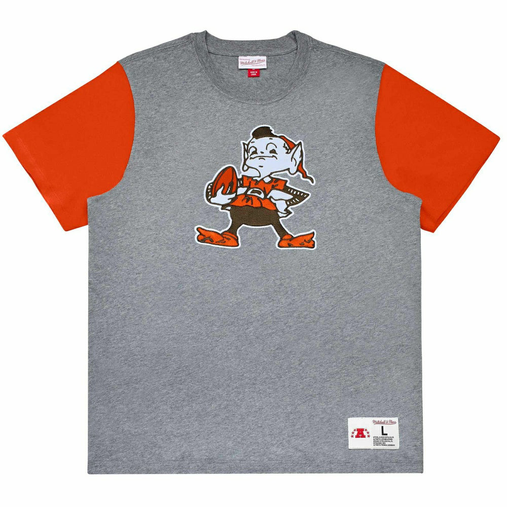 Cleveland Browns Mitchell & Ness Color Blocked NFL Throwback T-Shirt Taass sale