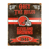 Cleveland Browns Obey The Rules Embossed NFL Metal Sign Fashion
