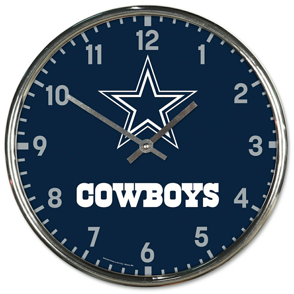 Dallas Cowboys Chrome NFL Team Design Wall Clock Taass US