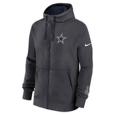 Dallas Cowboys Playbook NFL Full-Zip Fleece Hoodie Anthracite Classic