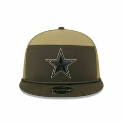 Dallas Cowboys 2025 NFL Salute to Service 9FIFTY Split Panel Trucker Snapback Cap Olive Taass for sale
