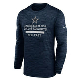 Dallas Cowboys 2025 NFL Sideline Nike Velocity Performance Long Sleeve T-Shirt Navy Fashion