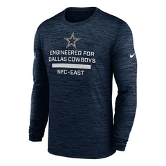 Dallas Cowboys 2025 NFL Sideline Nike Velocity Performance Long Sleeve T-Shirt Navy Fashion