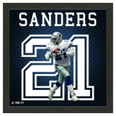 Deion Sanders #21 Dallas Cowboys Impact Jersey Framed NFL Photo Taass for sale