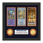 Denver Broncos 3-Time Super Bowl Champions Tickets Bronze Coins Framed NFL Photo Classic