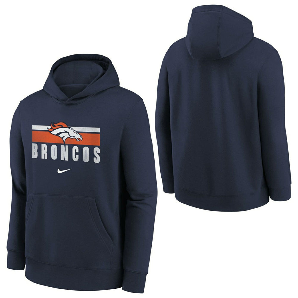 Denver Broncos NFL Team Stripes Nike Club Hoodie (YOUTH) Taass for sale
