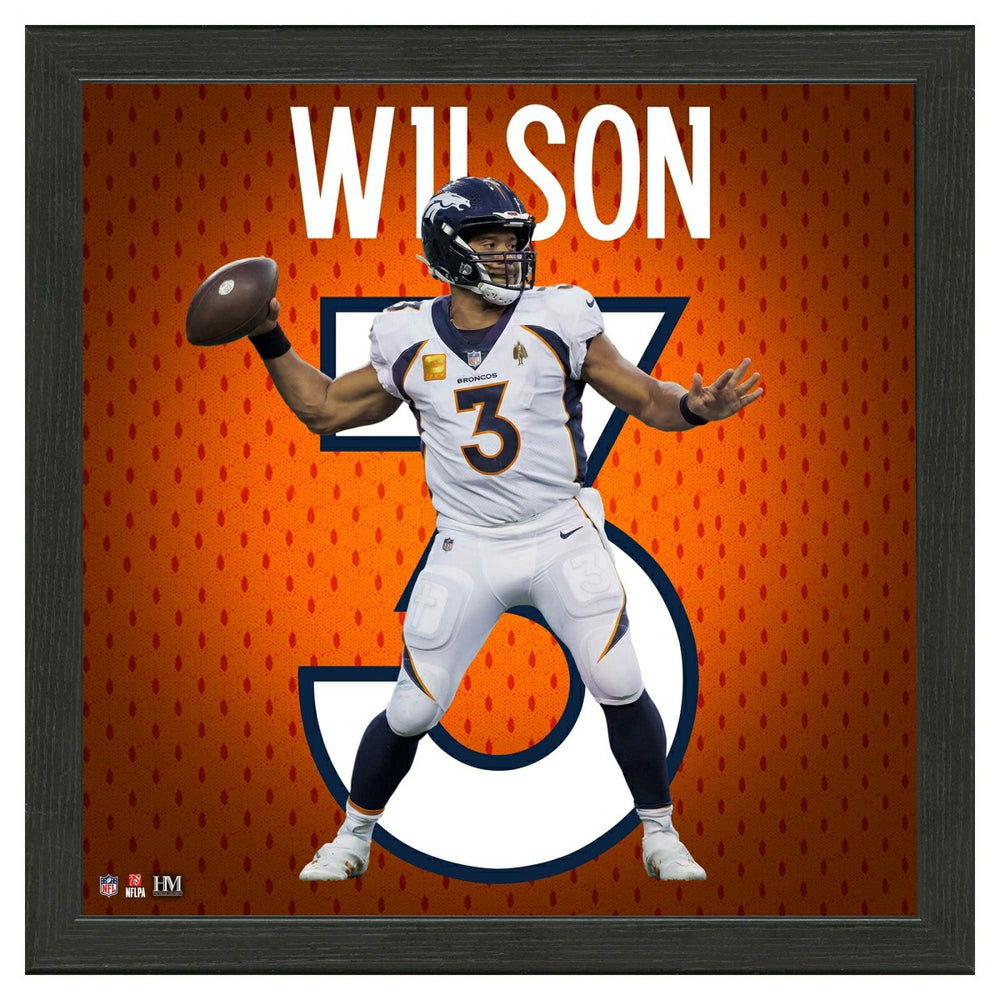 Russell Wilson #3 Denver Broncos Impact Jersey Framed NFL Photo Classic