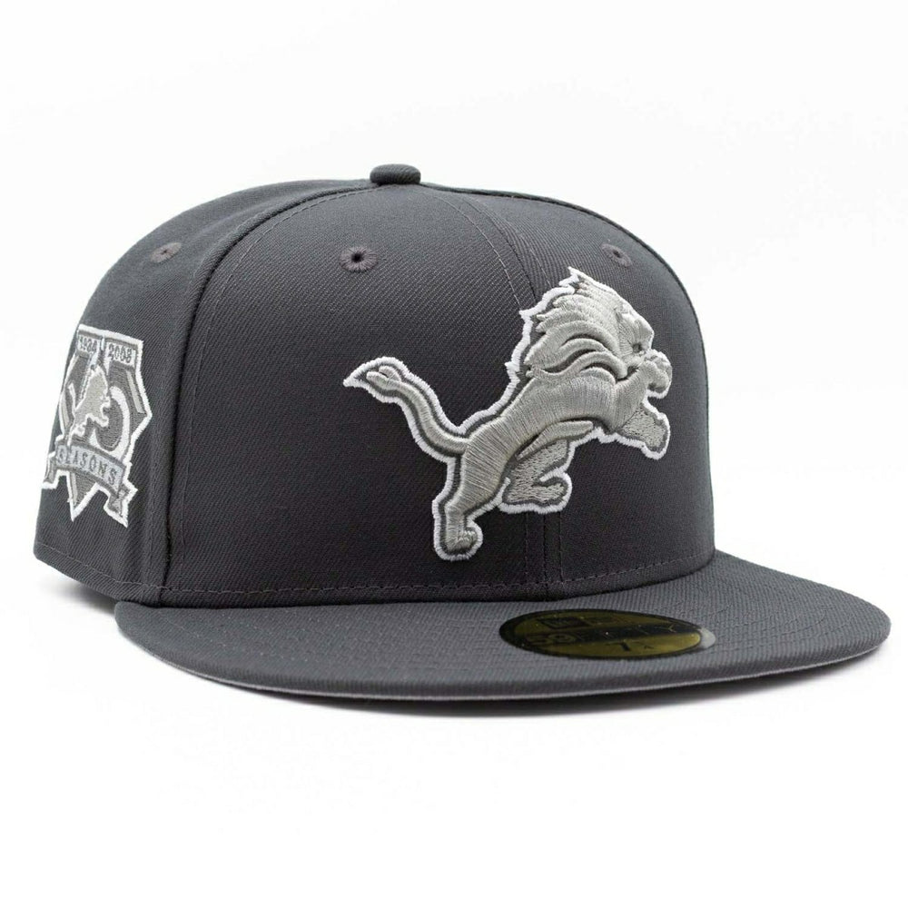 Detroit Lions 75 Seasons 59FIFTY Fitted NFL Cap Dark Gray Taass US