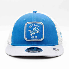 Detroit Lions Patch Trucker New Era Low Profile 9FIFTY Snapback Cap Lifestyle