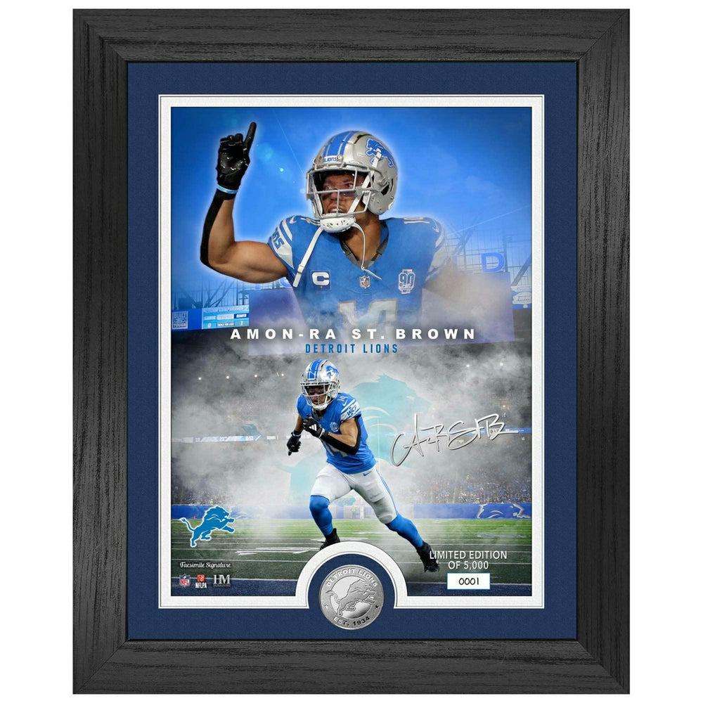 Amon-Ra St. Brown Detroit Lions Silver Coin Framed NFL Photo Classic