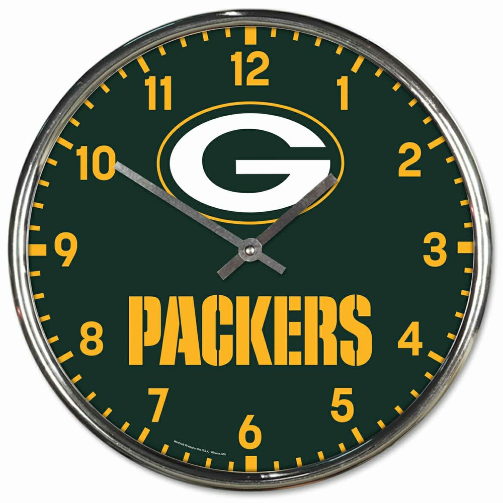 Green Bay Packers Chrome NFL Team Design Wall Clock Fashion