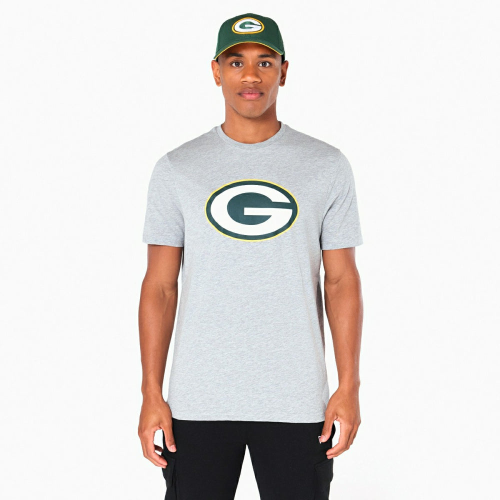 Green Bay Packers Team Logo New Era NFL T-Shirt Grey Lifestyle