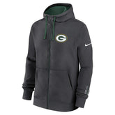 Green Bay Packers Playbook NFL Full-Zip Fleece Hoodie Anthracite Lifestyle