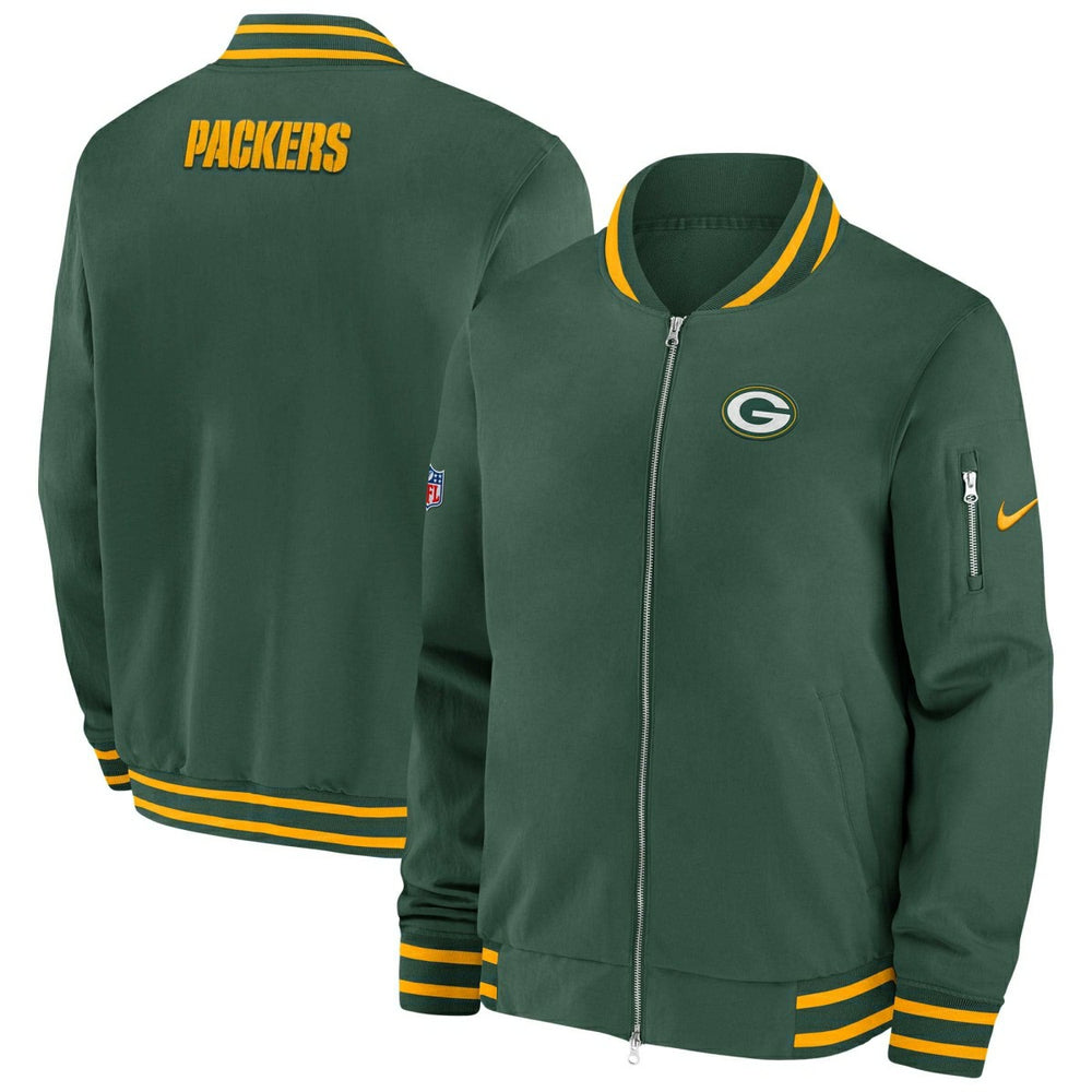 Green Bay Packers NFL Sideline Nike Coach Bomber Jacket Taass US
