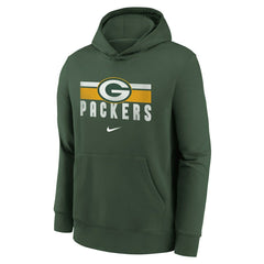 Green Bay Packers NFL Team Stripes Nike Club Hoodie (YOUTH) Lifestyle