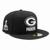 Green Bay Packers Super Bowl XLV New Era 59FIFTY Fitted NFL Cap Black Lifestyle