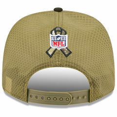 Jacksonville Jaguars 2025 NFL Salute to Service 9SEVENTY Trucker Snapback Cap Olive Lifestyle