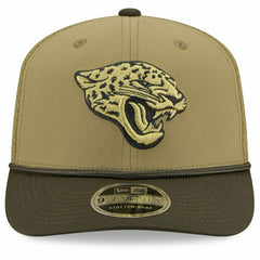 Jacksonville Jaguars 2025 NFL Salute to Service 9SEVENTY Trucker Snapback Cap Olive Lifestyle