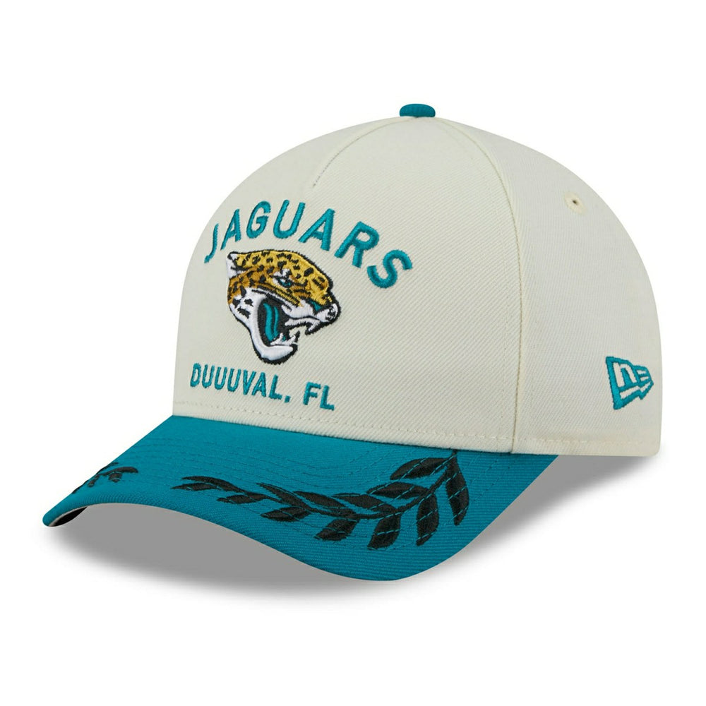 Jacksonville Jaguars 2025 NFL Draft 9FORTY M-Crown A-Frame Snapback Cap Cream Taass for sale
