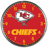 Kansas City Chiefs Chrome NFL Team Design Wall Clock Classic