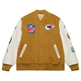 Kansas City Chiefs Dusted Varsity NFL Jacket Brown/Cream Classic