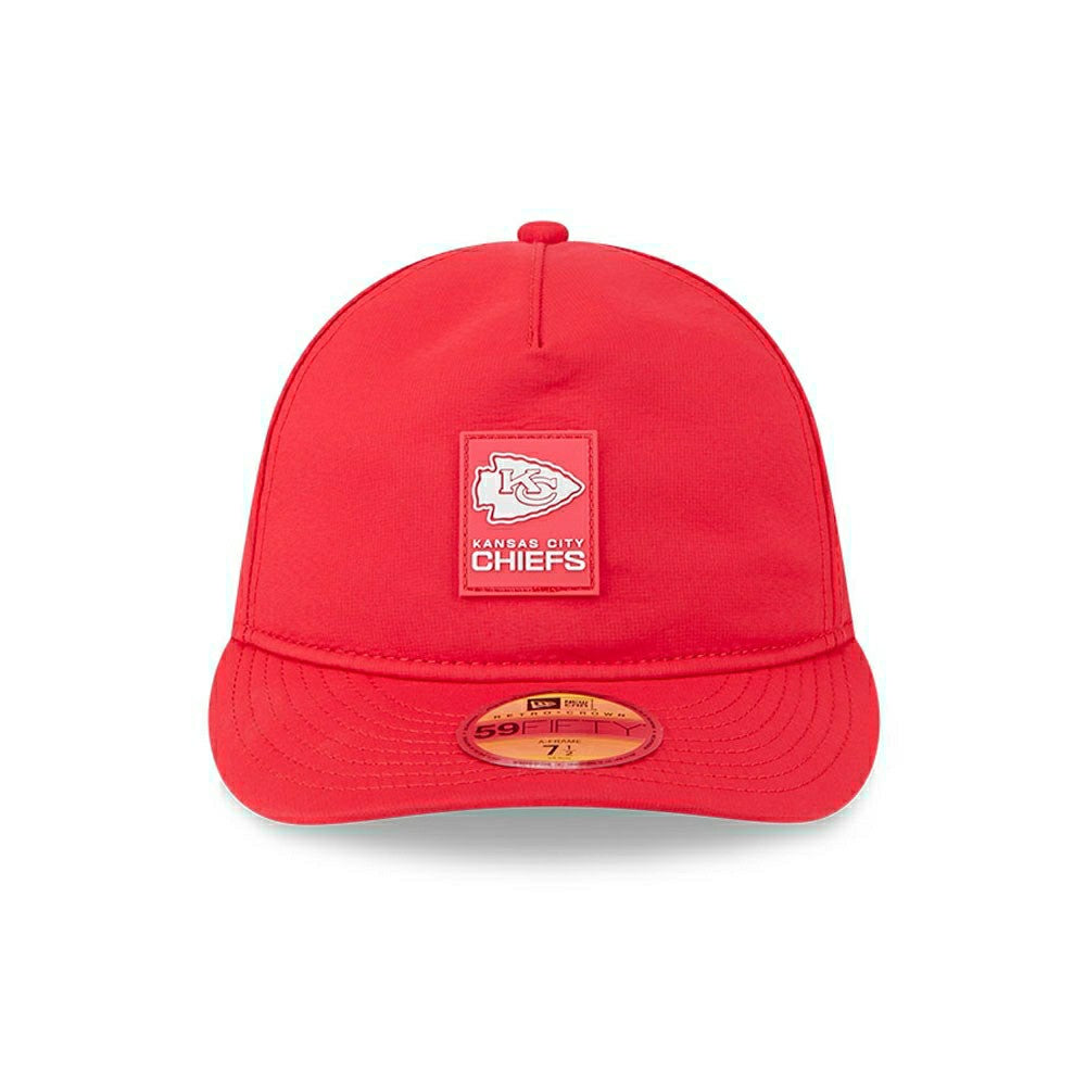 Kansas City Chiefs 2025 NFL On-Field Sideline 59FIFTY A-Frame Fitted Cap Red Lifestyle