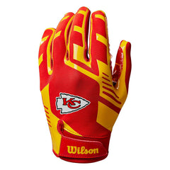 Kansas City Chiefs Wilson Youth Stretch-Fit NFL Receiver Gloves (KIDS) Taass for sale