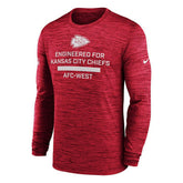Kansas City Chiefs 2025 NFL Sideline Nike Velocity Performance Long Sleeve T-Shirt Red Taass for sale