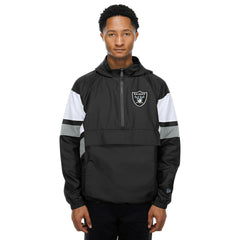 Las Vegas Raiders NFL Quarter Zip Windbreaker Jacket Black Taass US