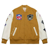 Oakland Raiders Dusted Varsity NFL Jacket Brown/Cream Lifestyle