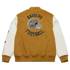 Oakland Raiders Dusted Varsity NFL Jacket Brown/Cream Lifestyle