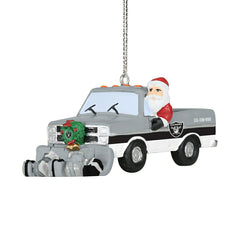 Las Vegas Raiders NFL Snow Plow Truck Christmas Ornament Fashion