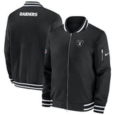 Las Vegas Raiders NFL Sideline Nike Coach Bomber Jacket Taass sale