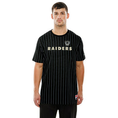 Las Vegas Raiders Retro Stripe NFL T-Shirt Black Fashion