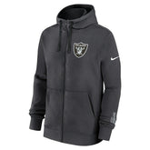 Las Vegas Raiders Playbook NFL Full-Zip Fleece Hoodie Anthracite Taass US