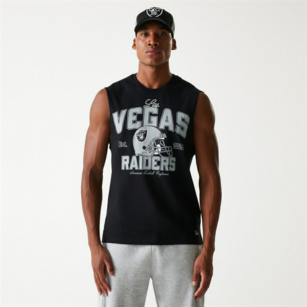 Las Vegas Raiders NFL Helmet New Era Sleeveless Tee Black Taass sale
