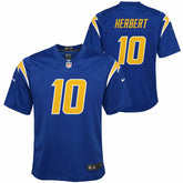 Justin Herbert #10 Los Angeles Chargers Color Rush Football NFL Jersey Blue (YOUTH) Taass US