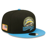 Los Angeles Chargers 2022 NFL On-Field Salute to Service New Era 9FIFTY Snapback Cap Taass sale