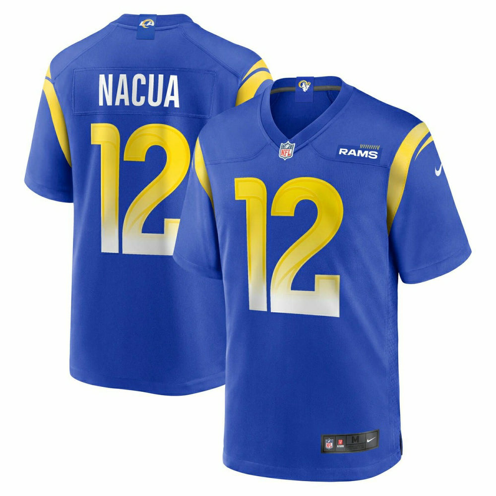 Puka Nacua #12 Los Angeles Rams Nike Game NFL Jersey Blue Taass sale