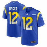 Puka Nacua #12 Los Angeles Rams Nike Game NFL Jersey Blue Taass sale