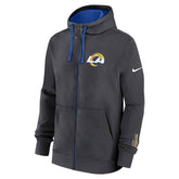Los Angeles Rams Playbook NFL Full-Zip Fleece Hoodie Anthracite Lifestyle