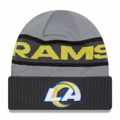 Los Angeles Rams 2023 NFL Sideline New Era Tech Knit Beanie Gray Taass sale