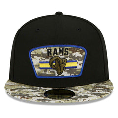 Los Angeles Rams 2021 NFL On-Field Salute to Service New Era 59FIFTY Fitted Cap Lifestyle