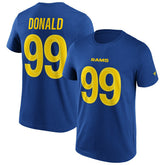 Aaron Donald #99 Los Angeles Rams Iconic Player NFL T-Shirt Blue Taass sale
