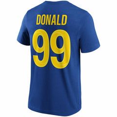 Aaron Donald #99 Los Angeles Rams Iconic Player NFL T-Shirt Blue Taass sale