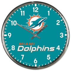 Miami Dolphins Chrome NFL Team Design Wall Clock Lifestyle